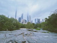 central park in new york city on a cloudy day